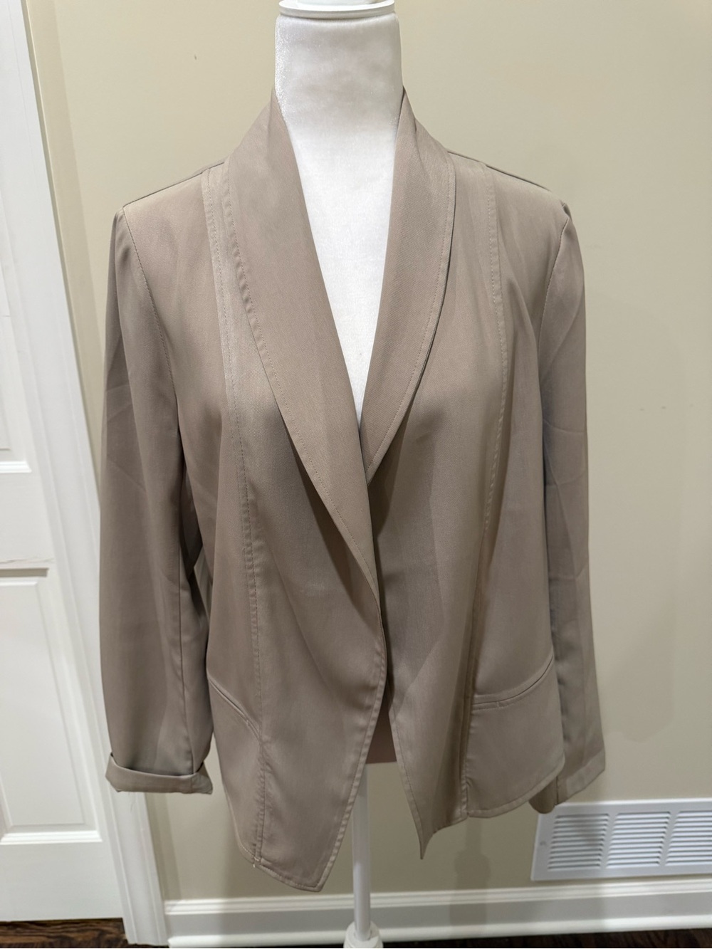 Max Studio Taupe Open-Front Blazer Jacket